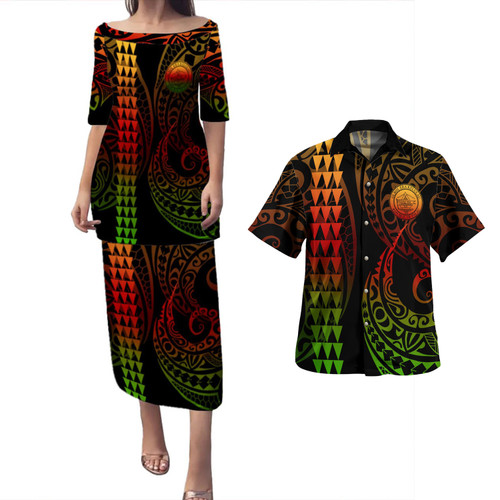Palau Combo Puletasi And Shirt Kakau Style Reggae