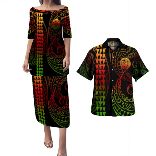 Kosrae Combo Puletasi And Shirt Kakau Style Reggae