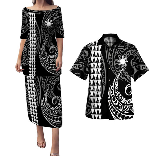 Philippines Filipinos Combo Puletasi And Shirt Kakau Style White