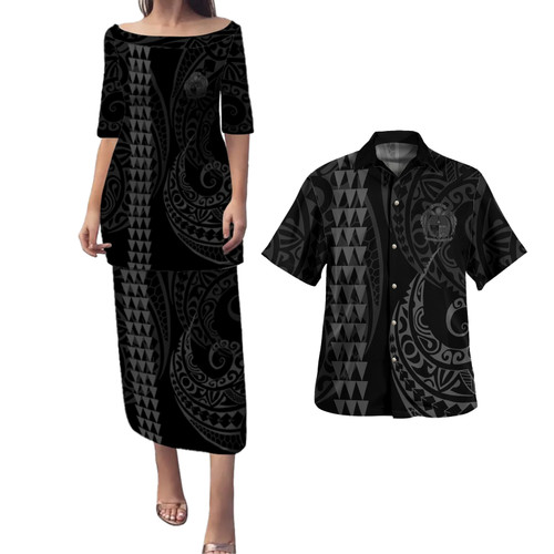 Nauru Combo Puletasi And Shirt Kakau Style Grey