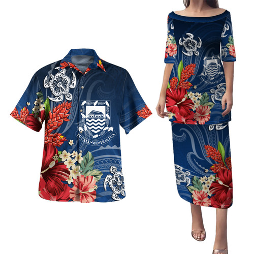 Tuvalu Combo Puletasi And Shirt  Flower And Turtle