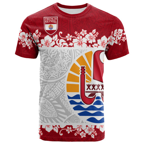 French Polynesia T-Shirt Seal With Plumeria Flowers Polyneasia Patterns