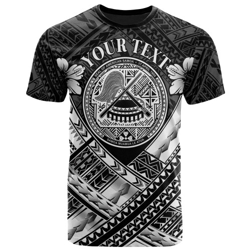 American Samoa Custom Personalised T-Shirts - AS White Seal Polynesian Patterns 1