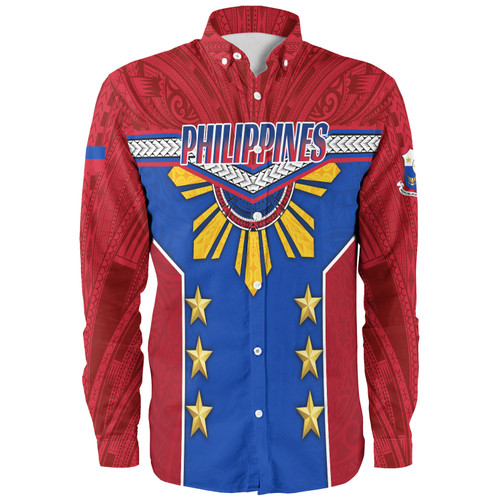 Philippines Filipinos Long Sleeve Shirt Half-Up Style Flag