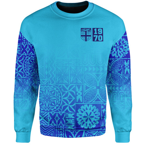 Fiji Sweatshirt Fiji Independence 1970 Tapa Style