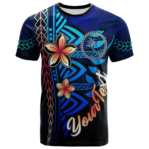 Chuuk Custom Personalised T-Shirt Blue - Vintage Tribal Mountain 1