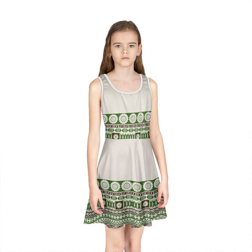 Fiji Girls Sleeveless Sundress Tapa Pattern