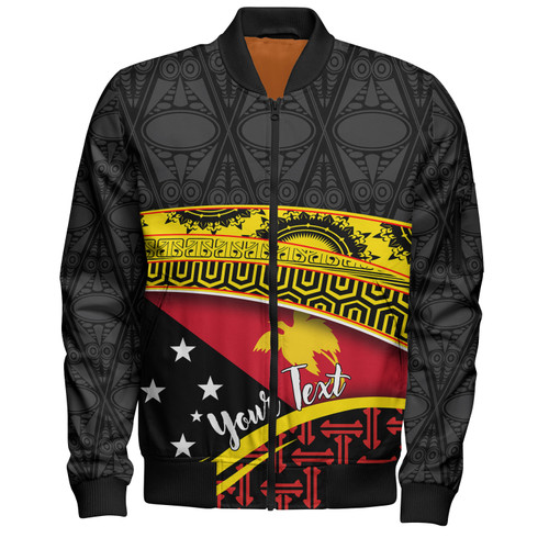 Papua New Guinea Custom Personalized Bomber Jacket With Tribal Motif
