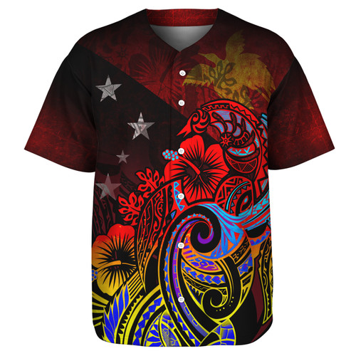 Papua New Guinea Baseball Shirt Birds Of Paradise With Flag Color Style