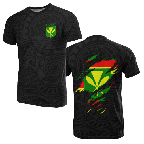 Hawaii All Over Print T-Shirt - Hawaii Kanaka Maoli Flag 1