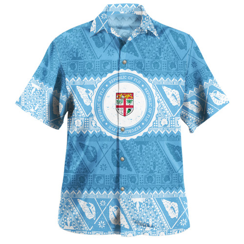 Fiji Hawaiian Shirt Tribal Pattern Vintage Style