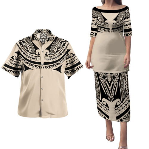 Polynesian Combo Puletasi And Shirt Polynesian Tattoo Style