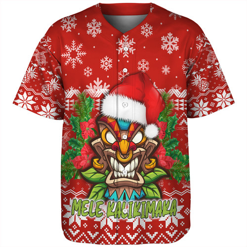Hawaii Baseball Shirt Christmas Tiki Polynesian Pattern