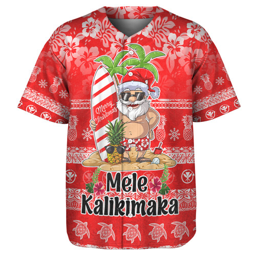 Hawaii Baseball Shirt Mele Kalikimaka Merry Christmas Tree Pineapple Tropical