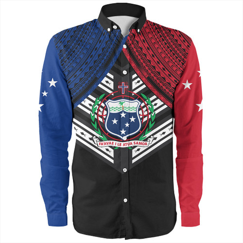 Samoa Long Sleeve Shirt Tribal Pacific Design