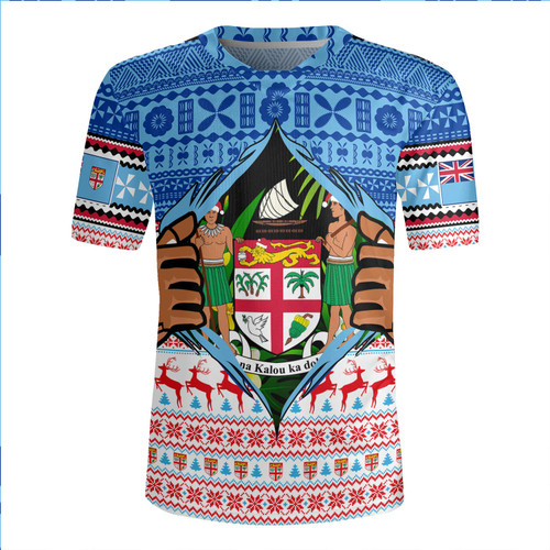 Fiji Rugby Jersey Merry Christmas Born Fijian Masi Knitted Ugly Christmas Pattern