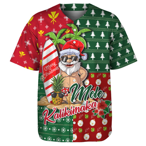 Hawaii Baseball Shirt Mele Kalikimaka Hawaii Christmas Patterns