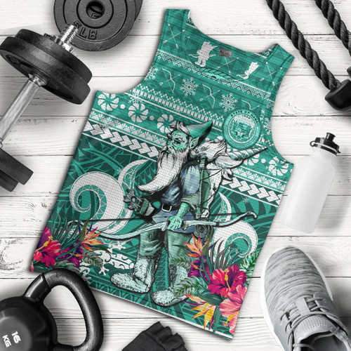 Hawaii Tank Top Custom Ugly Gnome Packing Out a Unicorn Hawaiian Christmas