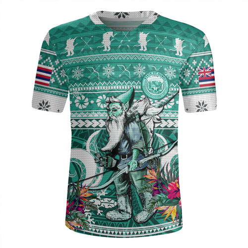 Hawaii Rugby Jersey Custom Ugly Gnome Packing Out a Unicorn Hawaiian Christmas