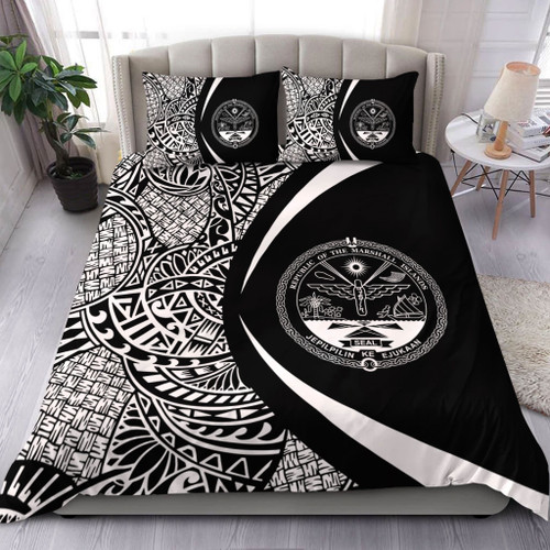 Marshall Islands Bedding Set Lauhala White Circle Style