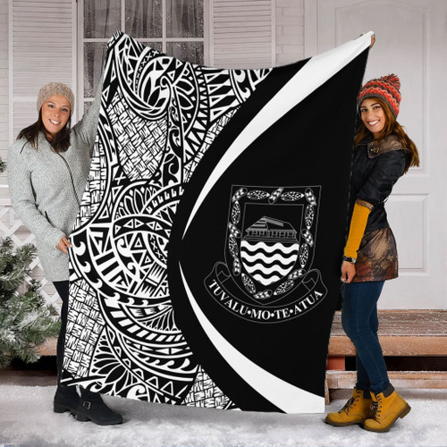 Tuvalu Premium Blanket Lauhala White Circle Style
