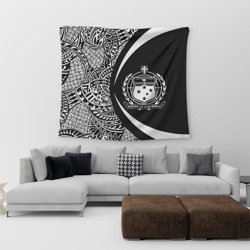 Samoa Tapestry Lauhala White Circle Style
