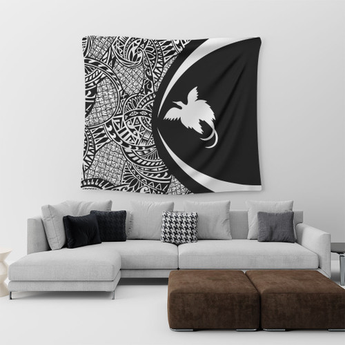 Papua New Guinea Tapestry Lauhala White Circle Style