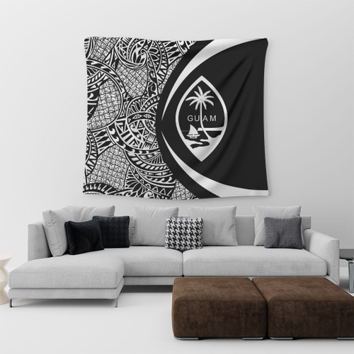 Guam Tapestry Lauhala White Circle Style