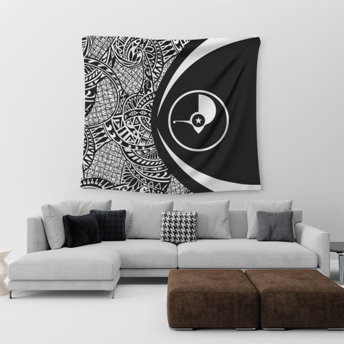 Yap State Tapestry Lauhala White Circle Style