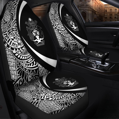 Solomon Islands Car Seat Covers Lauhala White Circle Style