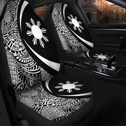 Philippines Filipinos Car Seat Covers Lauhala White Circle Style