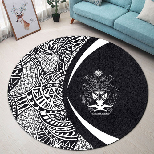 Solomon Islands Round Rug Lauhala White Circle Style