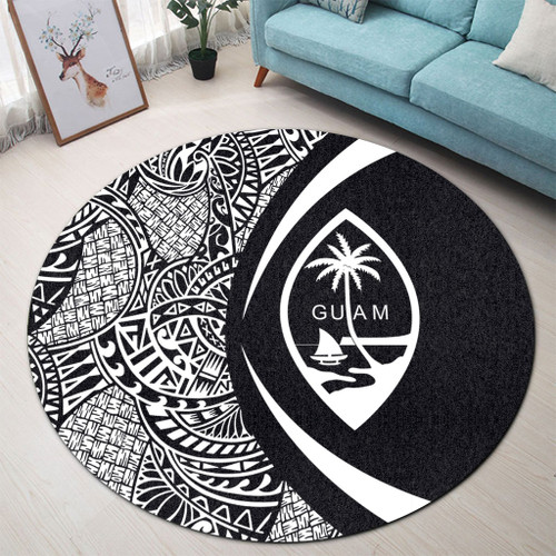 Guam Round Rug Lauhala White Circle Style