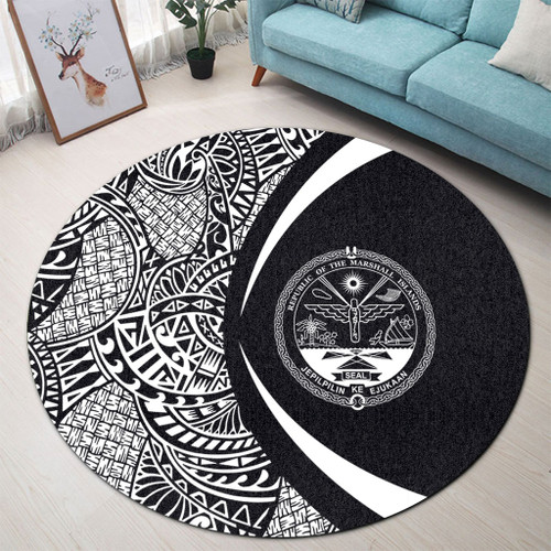 Marshall Islands Round Rug Lauhala White Circle Style