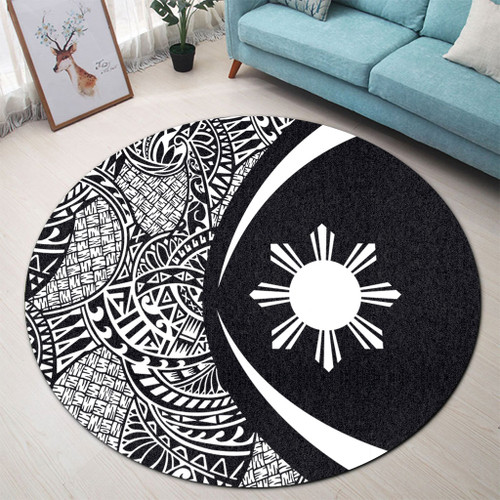 Philippines Filipinos Round Rug Lauhala White Circle Style