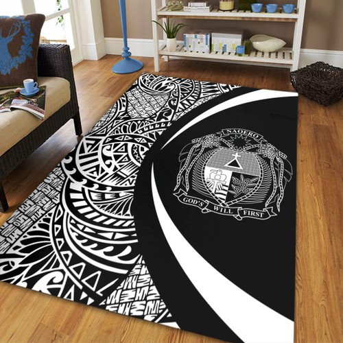 Nauru Area Rug Lauhala White Circle Style