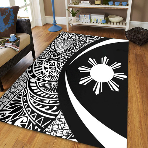 Philippines Filipinos Area Rug Lauhala White Circle Style