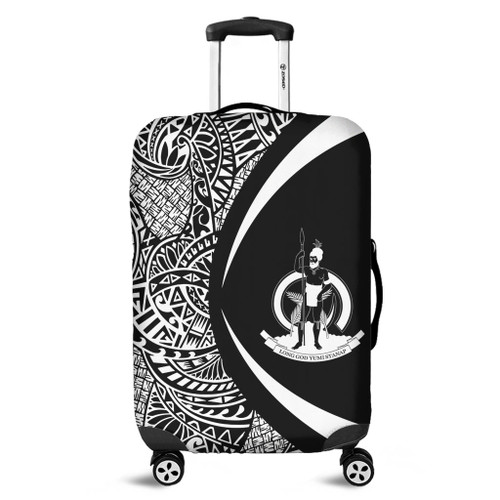 Vanuatu Luggage Cover Lauhala White Circle Style