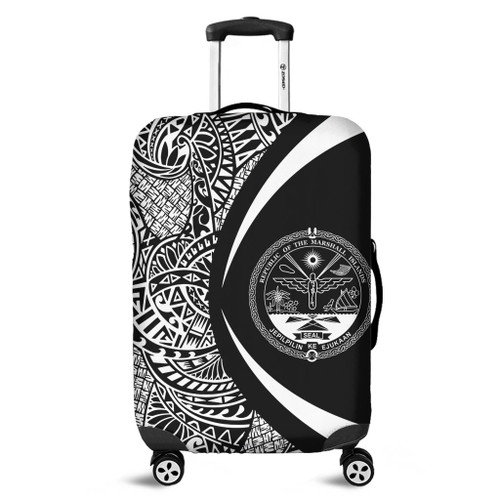 Marshall Islands Luggage Cover Lauhala White Circle Style