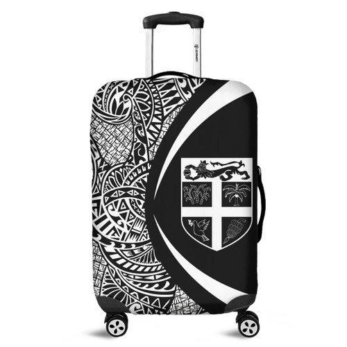 Fiji Luggage Cover Lauhala White Circle Style