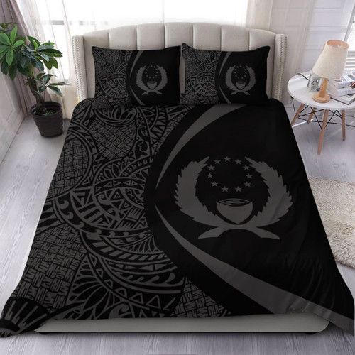 Pohnpei State Bedding Set Lauhala Gray Circle Style