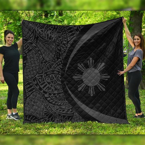 Philippines Filipinos Premium Quilt Lauhala Gray Circle Style