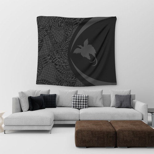 Papua New Guinea Tapestry Lauhala Gray Circle Style