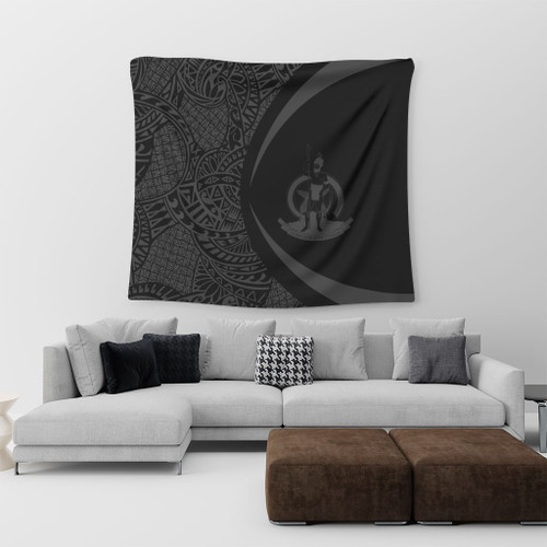 Vanuatu Tapestry Lauhala Gray Circle Style