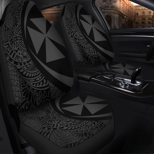 Wallis And Futuna Car Seat Covers Lauhala Gray Circle Style