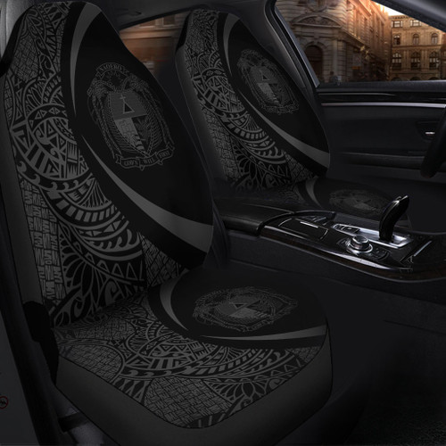 Nauru Car Seat Covers Lauhala Gray Circle Style