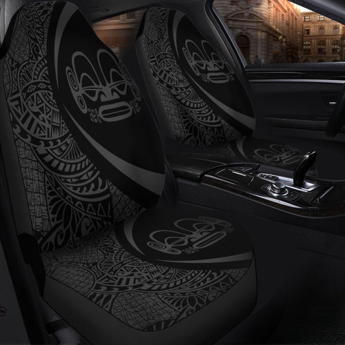 Marquesas Islands Car Seat Covers Lauhala Gray Circle Style