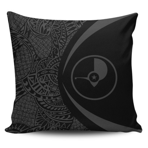 Yap State Pillow Cover Lauhala Gray Circle Style