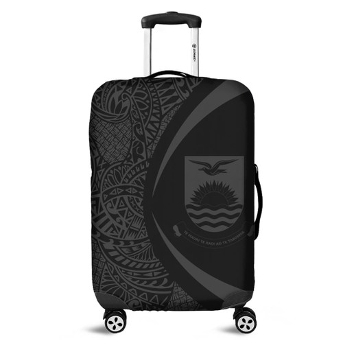 Kiribati Luggage Cover Lauhala Gray Circle Style