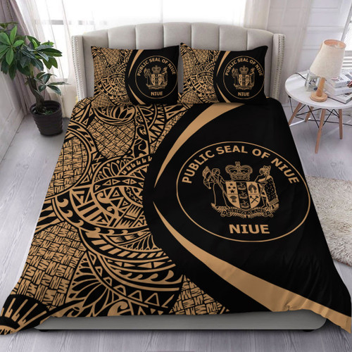 Niue Bedding Set Lauhala Gold Circle Style